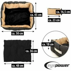 Eyepower Katzenbett Hundebett 50x45x18 Cm Katzenkissen Hundekissen Waschbar Tierkissen Tierbett Innenkissen Schwarz-Beige 6 Eyepower Katzenbett Hundebett 50x45x18 Cm Katzenkissen Hundekissen Waschbar Tierkissen Tierbett Innenkissen Schwarz-Beige -Eyepower-Shop 9855846 5