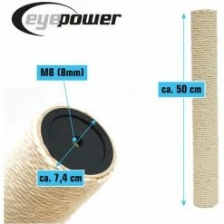 EYEPOWER 50cm Sisalstamm Für Katzen Kratzbaum M8 Sisal Ersatzstamm Katzenbaum Ersatzteile 5 EYEPOWER 50cm Sisalstamm Für Katzen Kratzbaum M8 Sisal Ersatzstamm Katzenbaum Ersatzteile -Eyepower-Shop 9855864 4