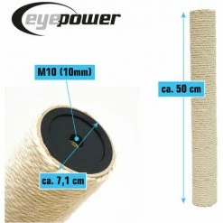 EYEPOWER 50 Cm Sisalstamm Für Katzen Kratzbaum - M10 Sisal Ersatzstamm - Katzenbaum -Eyepower-Shop 9855878 4